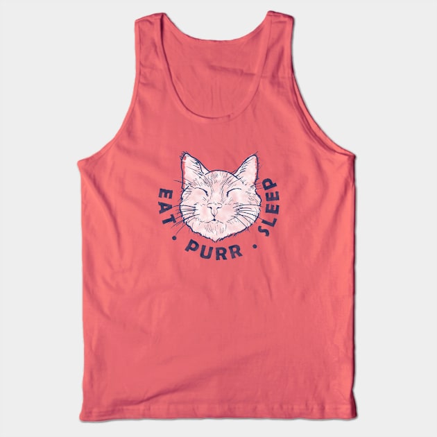 EAT PURR SLEEP Cat Tank Top by meownarchy